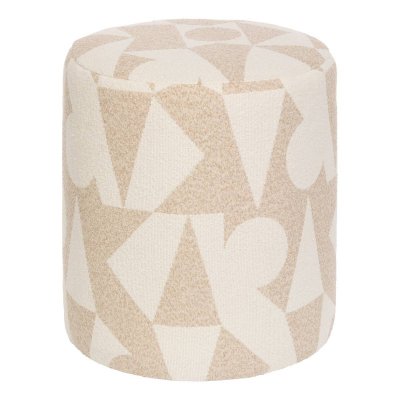 ATMOSPHERA Pouf Rond Delor Beige 36x40 Cm - 
