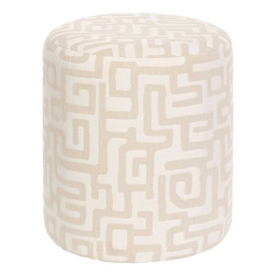 ATMOSPHERA Pouf Rond Delor Blanc 36x40 Cm - 