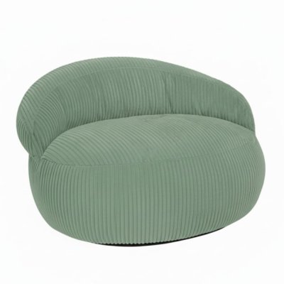 BANANAIR Pouf XXL d&eacute;houssable en velours c&ocirc;tel&eacute;  110x100 cm vert