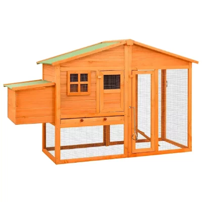 VIDAXL Poulailler avec nichoir Bois de sapin massif  Brown