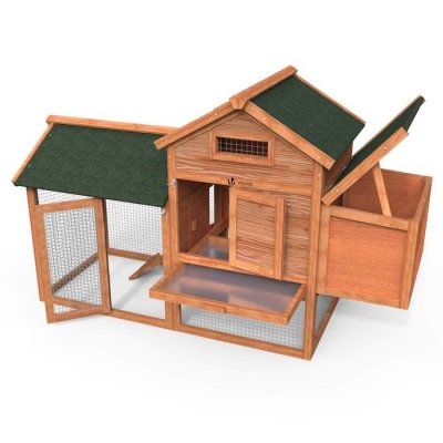VOUNOT Poulailler en Bois avec Pondoir et Perchoir Accueillant 2 Poules