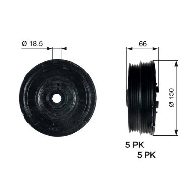 GATES Poulie damper/vilebrequin  TVD1068 (X1)