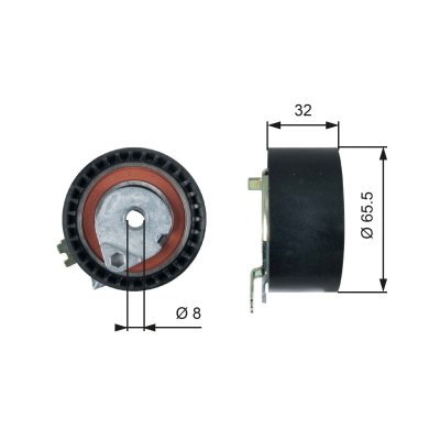 GATES Poulie-tendeur courroie de distribution PowerGrip&reg; T43236 