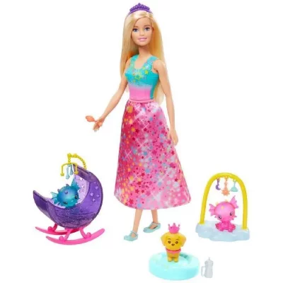 BARBIE Poup&eacute;e  - Coffret b&eacute;b&eacute;s dragons