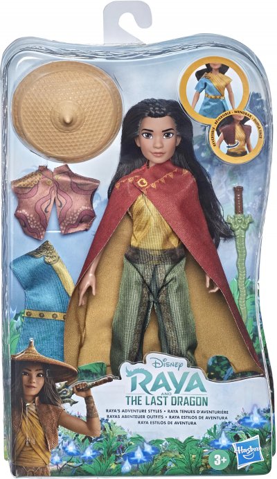 DISNEY PRINCESSES Poup&eacute;e  Raya avec ses tenues d'aventuri&egrave;res
