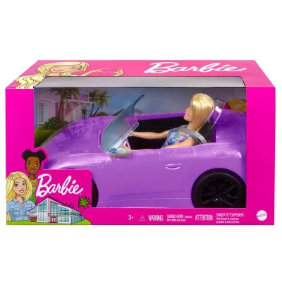 MATTEL Poup&eacute;e  barbie and her purple convertible