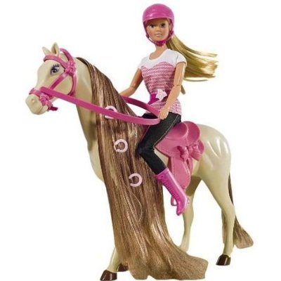 SIMBA Poup&eacute;e Steffi Sur Son Cheval Sp&eacute;cial &Eacute;quitation