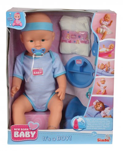 SIMBA Poupon  New Born Baby Bleu 43 cm 