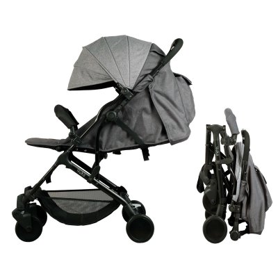 BAMBISOL Poussette Citadine YUKO&sup2; D&egrave;s la Naissance, Pliage 1 Main Gris Chin&eacute; Eco