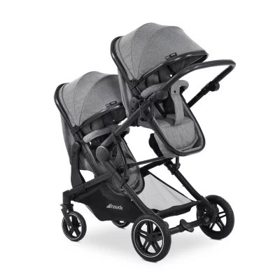 HAUCK Poussette Double  Atlantic Twin - Melange Grey