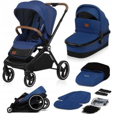LIONELO Poussette Multifonction  Mika 2en1 Bleu Navy