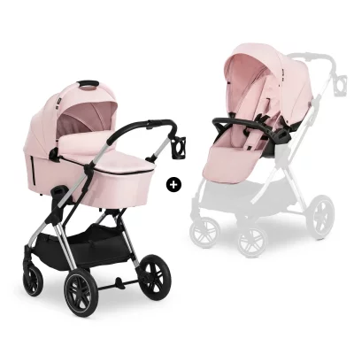 HAUCK Poussette Shopping Vision X Set Silver Melange Rose