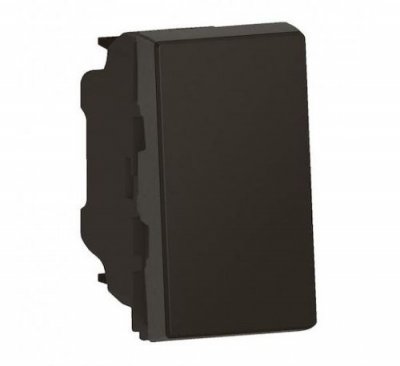 LEGRAND Poussoir ou poussoir inverseur Mosaic Easy Led - 1 module - 6A - Noir mat