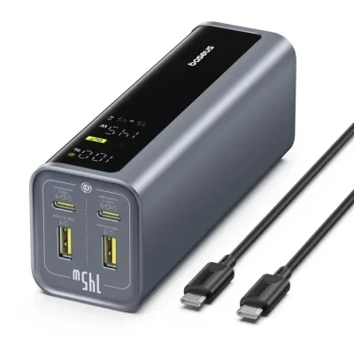 BASEUS Power bank  EnerGeek GP12 20800mAh 145W pantalla digital 2xUSB-C 2xUSB-A carga r&aacute;pida
