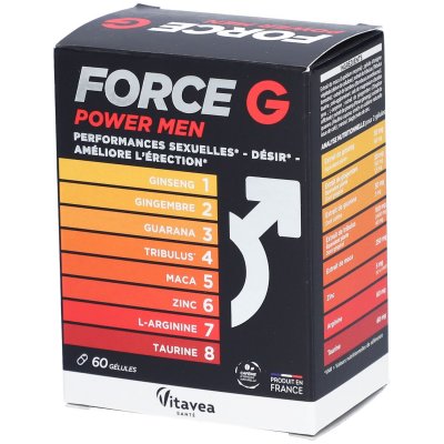 VITAVEA Power Men Performances Sexuelles 60 G&eacute;lules Force G  Sant&eacute;