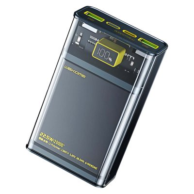 WEKOME Powerbank 20000mAh PD 20W + QC 22.5W Super Charge S&eacute;rie Vanguard  Noir transparent