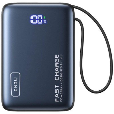 INIU Powerbank Pockets 20000mAh 65W avec 2 ports USB-A/USB-C Ultra Rapide Noir
