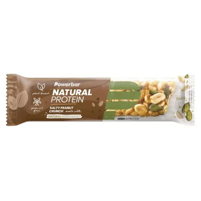 Powerbar Natural Protein 40g 18 Units Salty Peanut Crunch Vegan Bars Box Dor&eacute; 