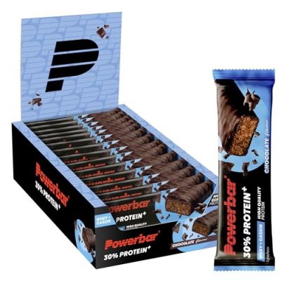 POWERBAR  Protein Plus 30% 55g 15 Units Chocolate Energy Bars Box Bleu