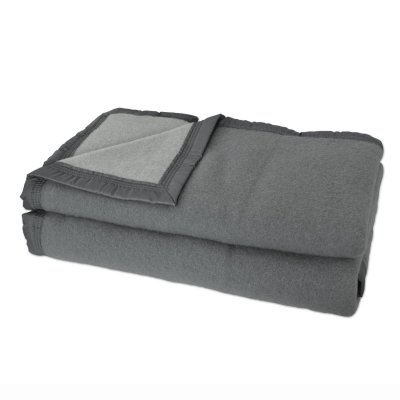 Poyet motte aubisque couverture laine anthracite/souris 240 x 300 cm