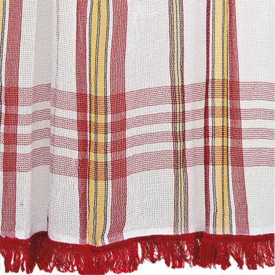 Poyet Motte - Rideau marseillais tiss&eacute; Rouge 225 x 140 cm - Rouge