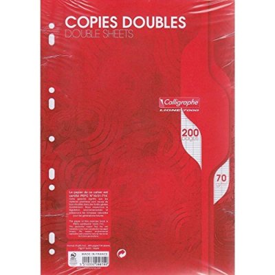 GENERIQUE Pqt 50 Copies Doubles Perfor&eacute;es 200 P Grands Carreaux 70g