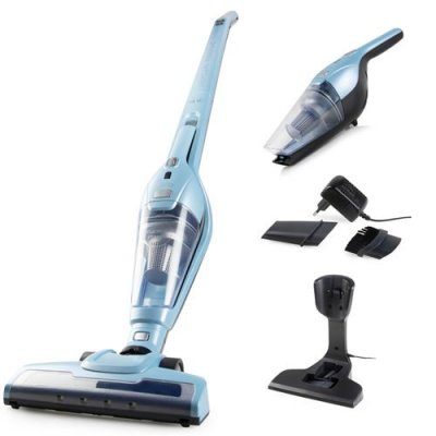 PRIMO PR507SV Aspirateur-balai sans fil 2-en-1 - Aspirateur sans sac - D&eacute;poussi&eacute;reur - Filtre HEPA - Bleu
