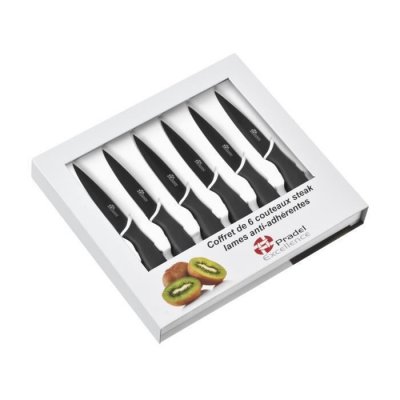 PRADEL EXCELLENCE  Coffret de 6 couteaux &agrave; steak CC006N lame 10cm noir