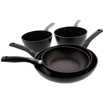 PRADEL EXCELLENCE  lot de 3 poeles 20, 24 et 28 cm + 2 casseroles de 18 et 20 cm