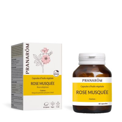 PRANAROM  Capsules d'huile v&eacute;g&eacute;tale Rose musqu&eacute;e x60