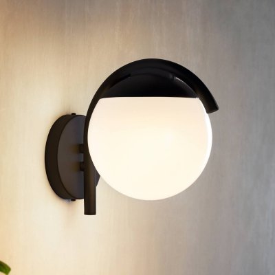 EGLO Prata Applique Murale Ext&eacute;rieure Globe Noir Ip44