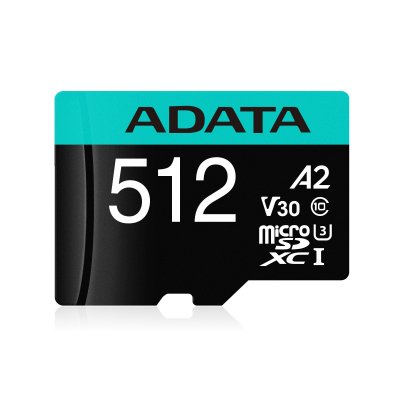 ADATA Premier pro ausdx512gui3v30sa2-ra1 512go micro sdxc 100m/os noir