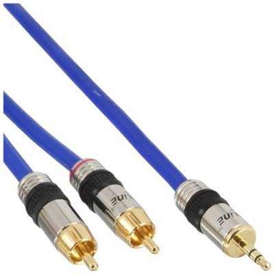 INLINE Premium - C&acirc;ble audio - RCA m&acirc;le pour mini jack st&eacute;r&eacute;o m&acirc;le - 50 cm