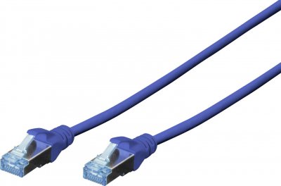 DIGITUS Premium - Cordon de raccordement - RJ-45 (M) pour RJ-45 (M) - 3 m - SFTP - CAT 5e - d&eacute;marr&eacute; - bleu
