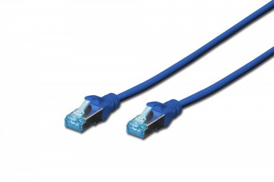 DIGITUS Premium - Cordon de raccordement - RJ-45 (M) pour RJ-45 (M) - 5 m - SFTP - CAT 5e - d&eacute;marr&eacute; - bleu