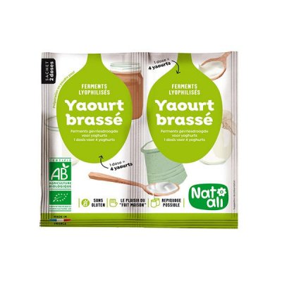 NAT ALI Pr&eacute;paration en poudre pour yaourt brass&eacute; Nat-ali