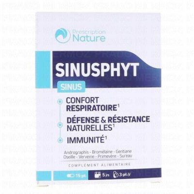 PHARMA NATURE PRESCRIPTION NATURE Sinusphyt 15 comprim&eacute;s