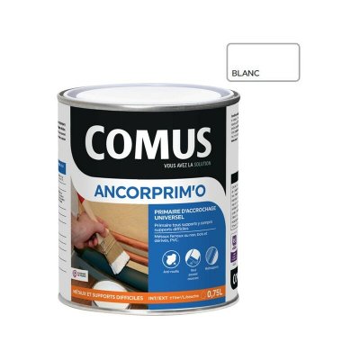 COMUS Primaire d'accrochage Anorpim'O - multimat&eacute;riaux - blanc - 0.75L - 9748