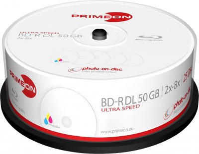 PRIMEON  2761319 Blu-ray BD-R DL vierge 50 GB 25 pc(s) tour imprimable