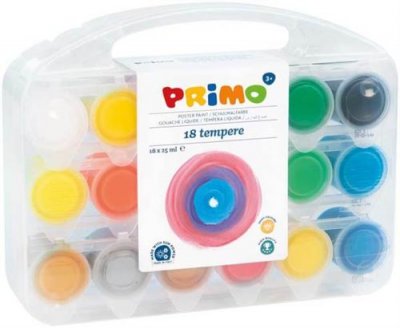 PRIMO  peinture pour affiche Tempera 25 ml 18 pi&egrave;ces