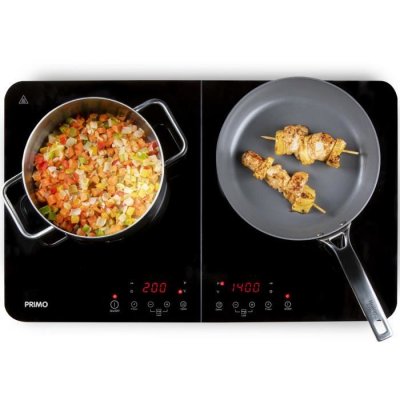 PRIMO  pr301ikp plaque &agrave; induction double - 2 zones - 3500w - noir 