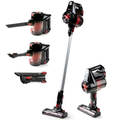 PRIMO  pr504sv aspirateur balai 3-en-1 - sans fil - 22,2v - noir/rouge