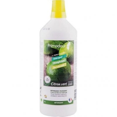 PRIMODEUR  - D&eacute;tergent d&eacute;sinfectant surodorant 3D - citron vert - 1 l