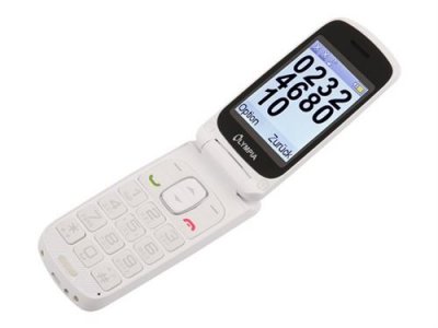 OLYMPIA PRIMUS - T&eacute;l&eacute;phone de service - double SIM - microSD slot - Ecran LCD - blanc