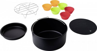 PRINCESS  Set d'accessoires de friteuse 10 pcs 3,2 L M&eacute;tal et silicone