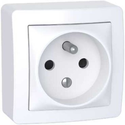 SCHNEIDER ELECTRIC Prise 2P+T alrea connexion &agrave; vis blanc polaire complet
