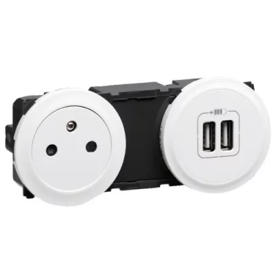 LEGRAND Prise 2P+T + chargeur universel 2 USB C&eacute;liane - 