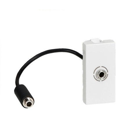 LEGRAND Prise audio jack 3.5mm femelle pr&eacute;connect bl  mosaic - Blanc