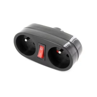 CHACON Prise Biplite 2x16A  Anthracite avec interrupteur