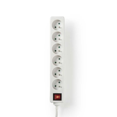 NEDIS Prise d'extension 6 entr&eacute;es 1,5 m interrupteur onoff blanc EXSO615E2WT